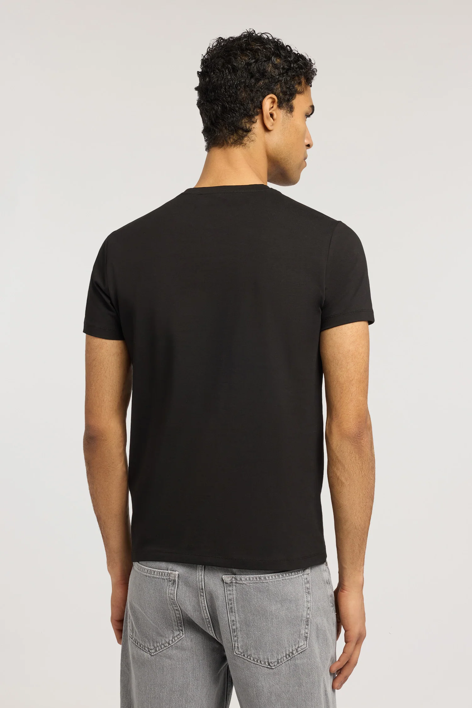 Slim-fit stretch jersey T-shirt with embroidery - Image 2
