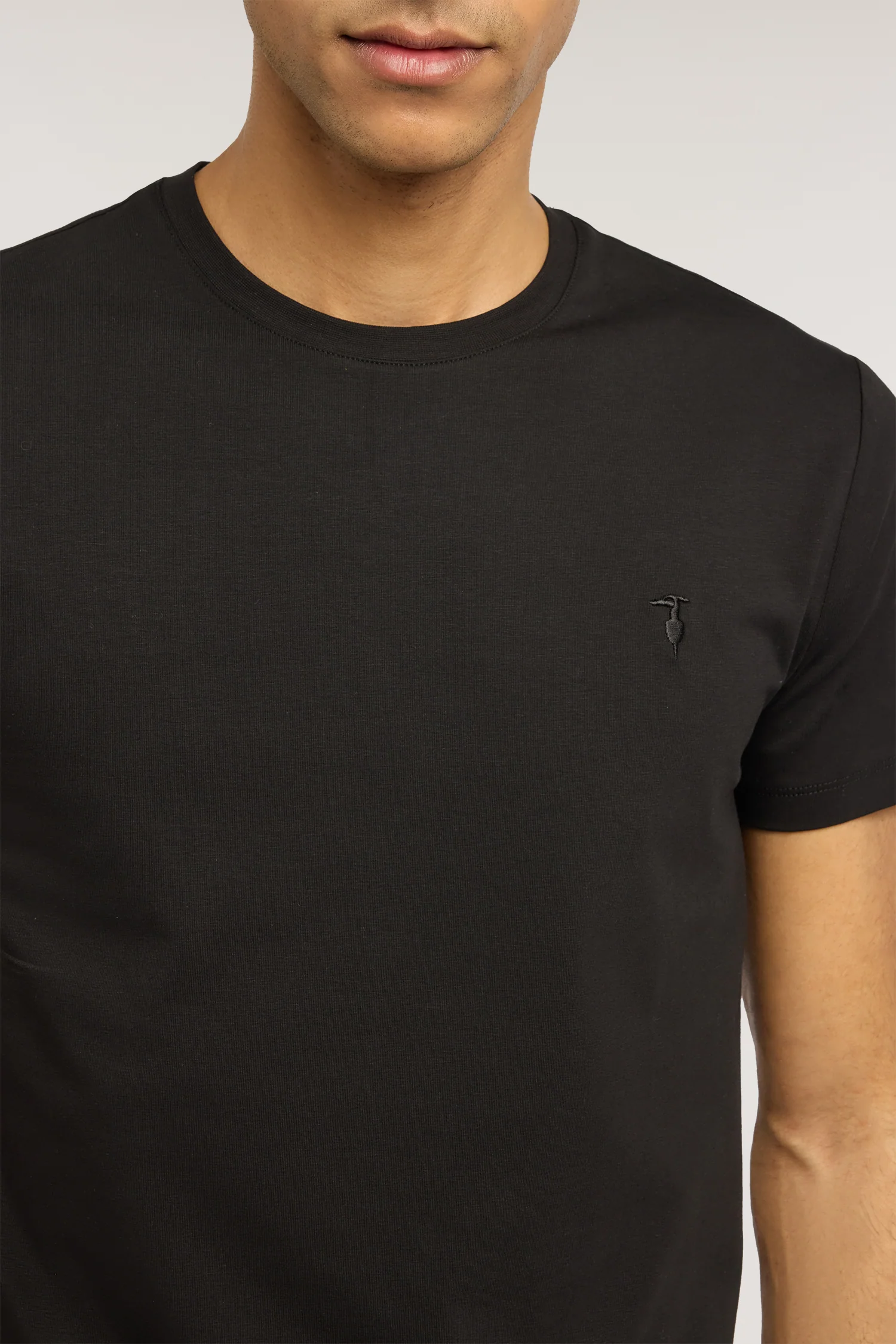 Slim-fit stretch jersey T-shirt with embroidery - Image 3
