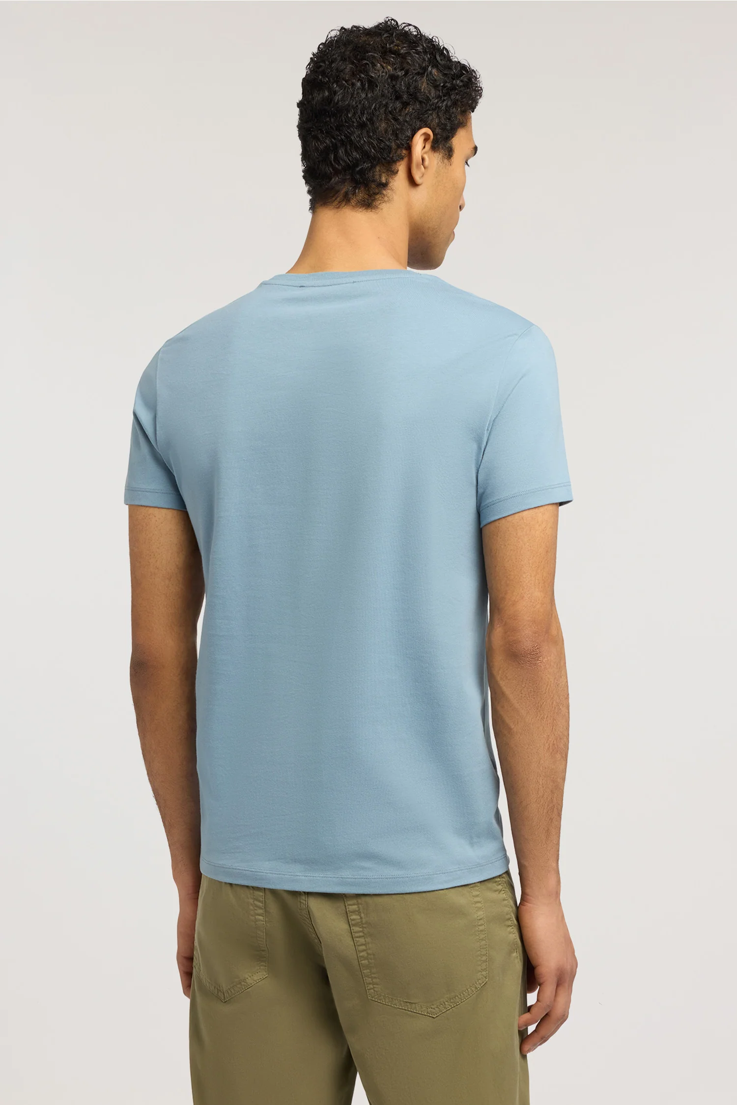 Slim-fit stretch jersey T-shirt with embroidery - Image 3