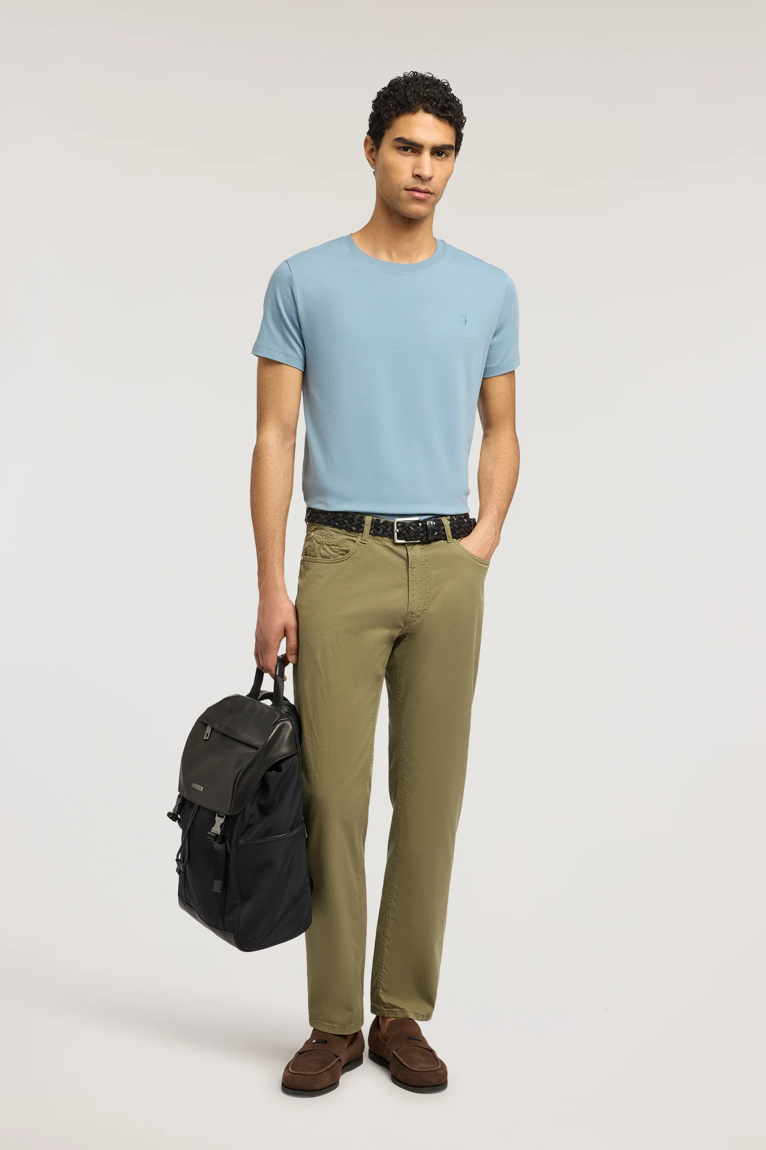 Slim-fit stretch jersey T-shirt with embroidery - Image 4