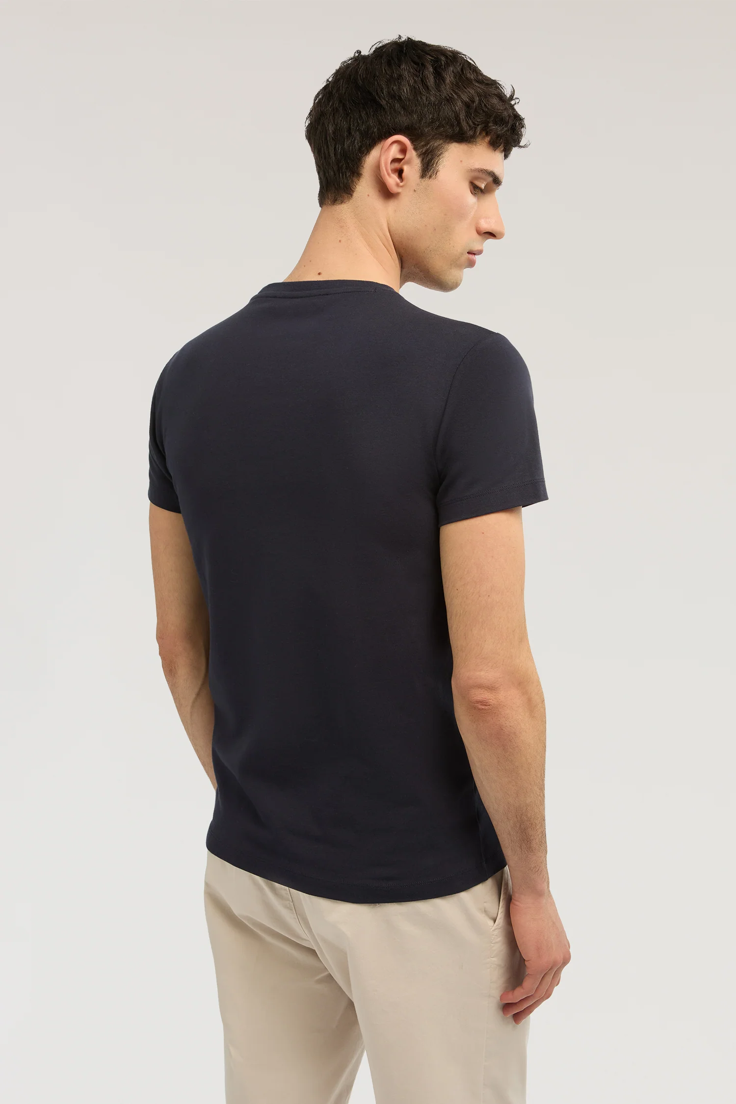 Slim-fit stretch jersey T-shirt with embroidery - Image 2