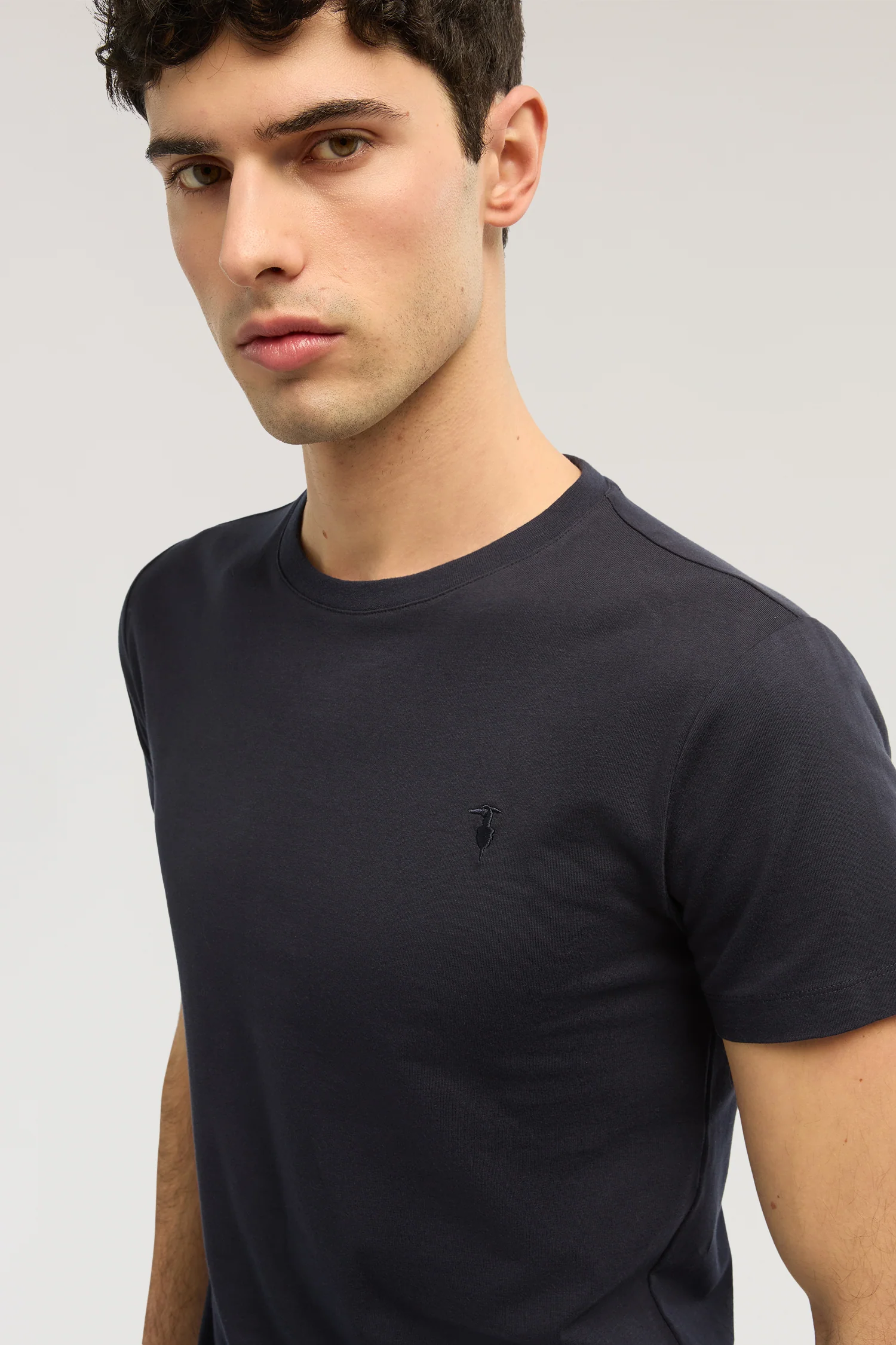 Slim-fit stretch jersey T-shirt with embroidery - Image 3