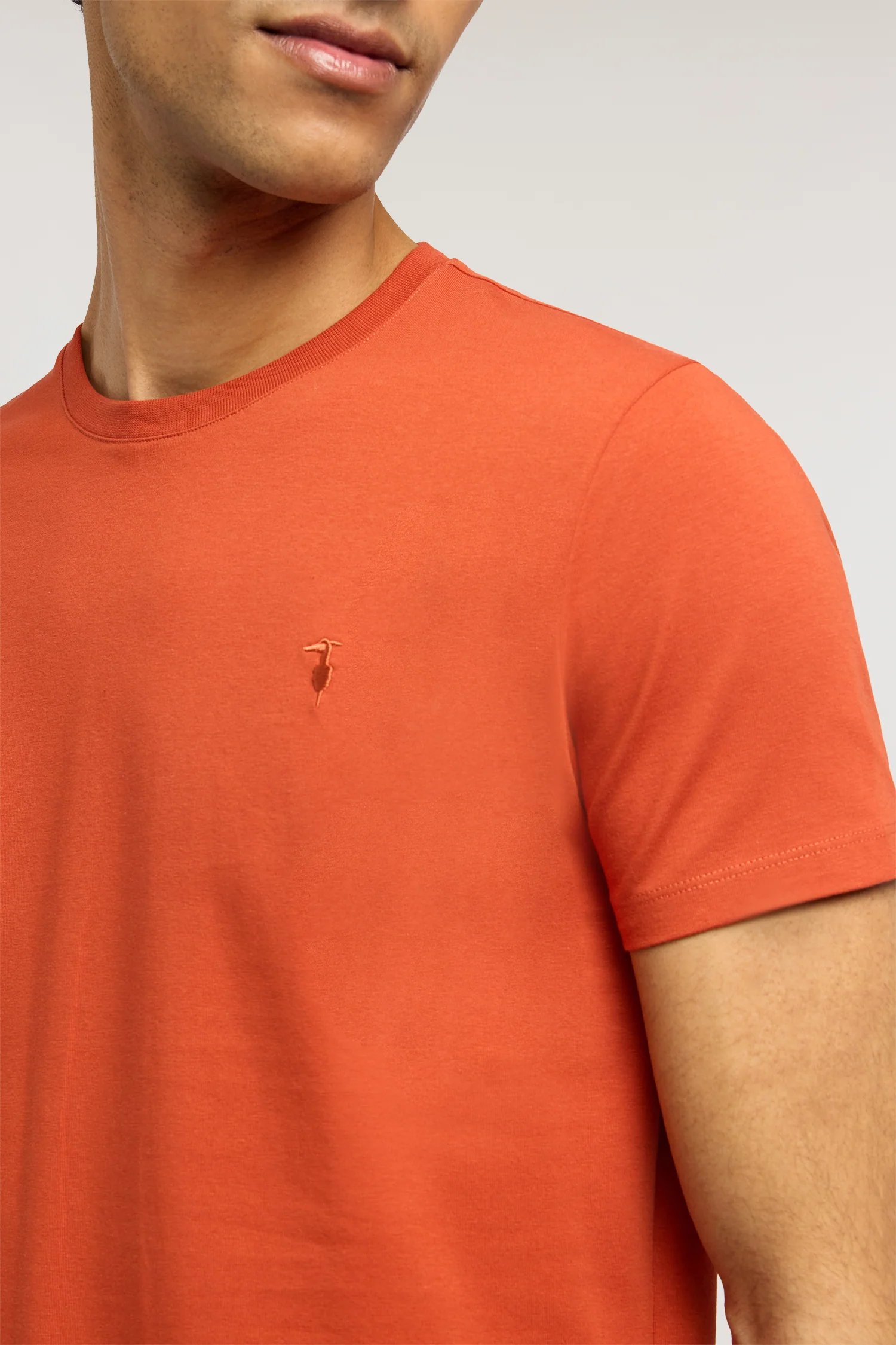 Slim-fit stretch jersey T-shirt with embroidery - Image 3