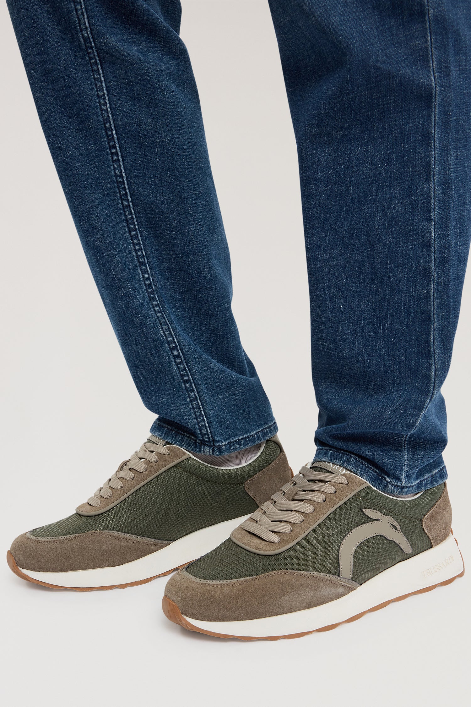 Sneaker Arrow in fabric and leather