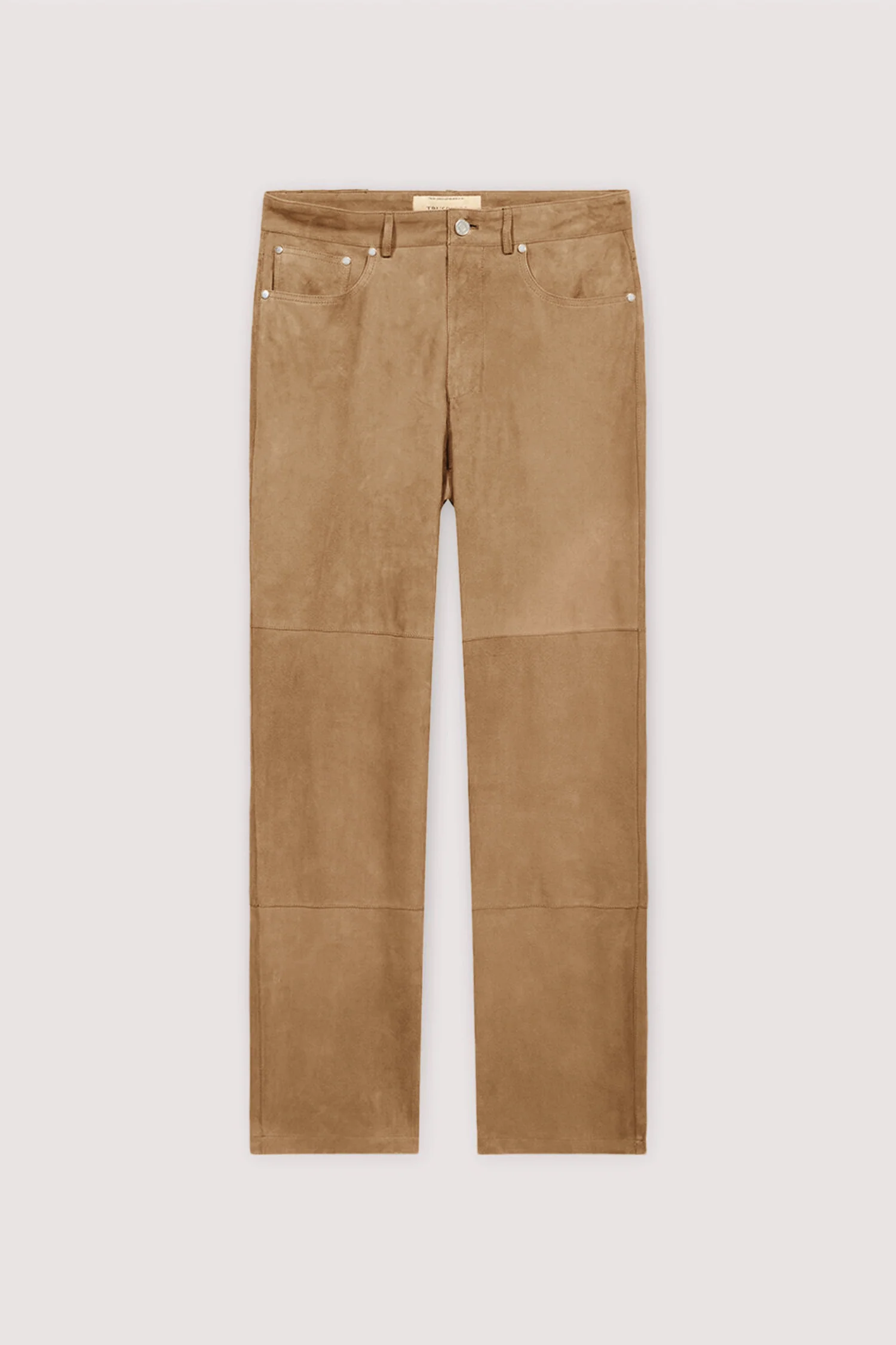 Straight fit 5-pocket trousers in suede - Image 6