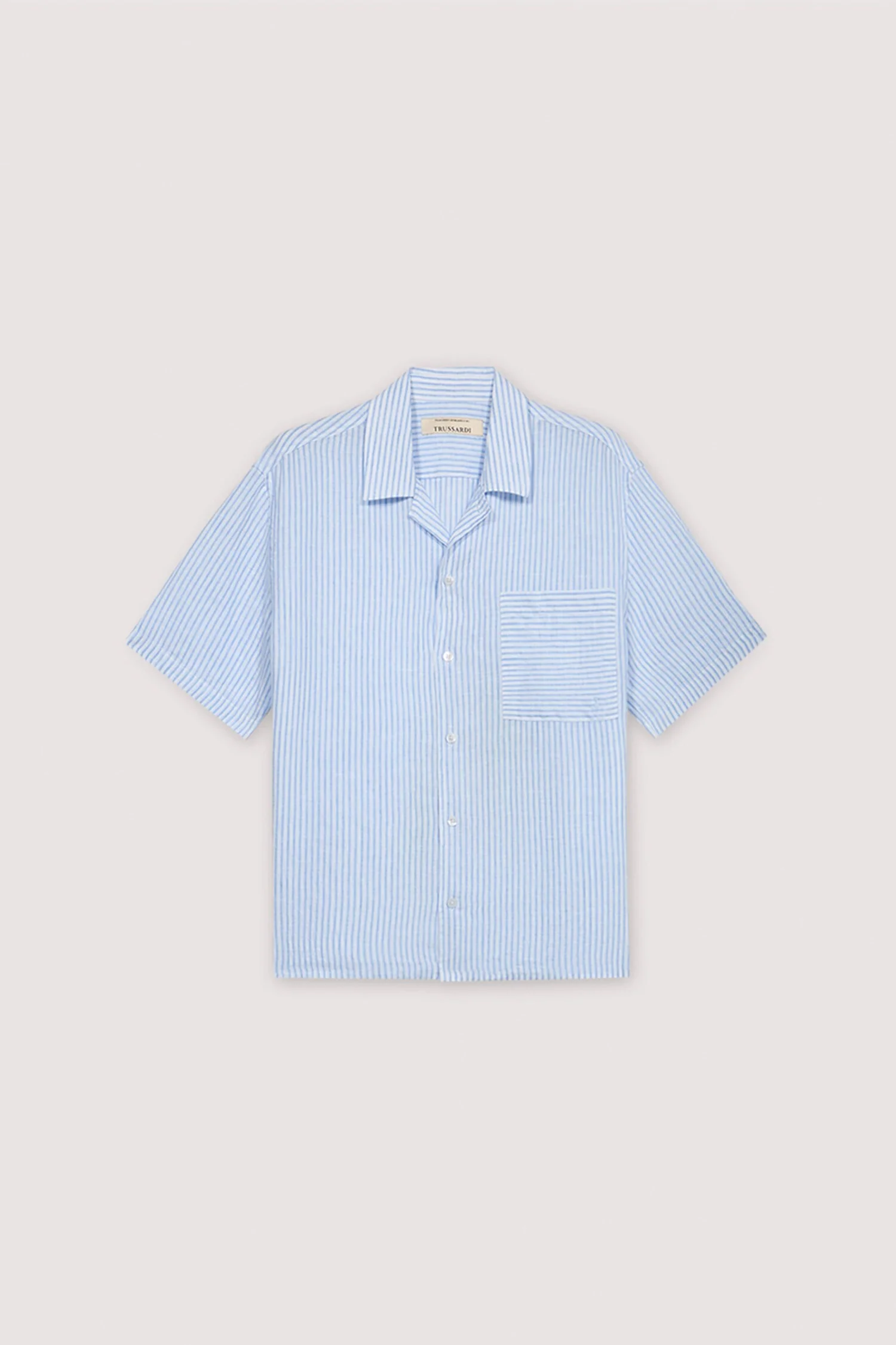 Striped linen bowling shirt - Image 5