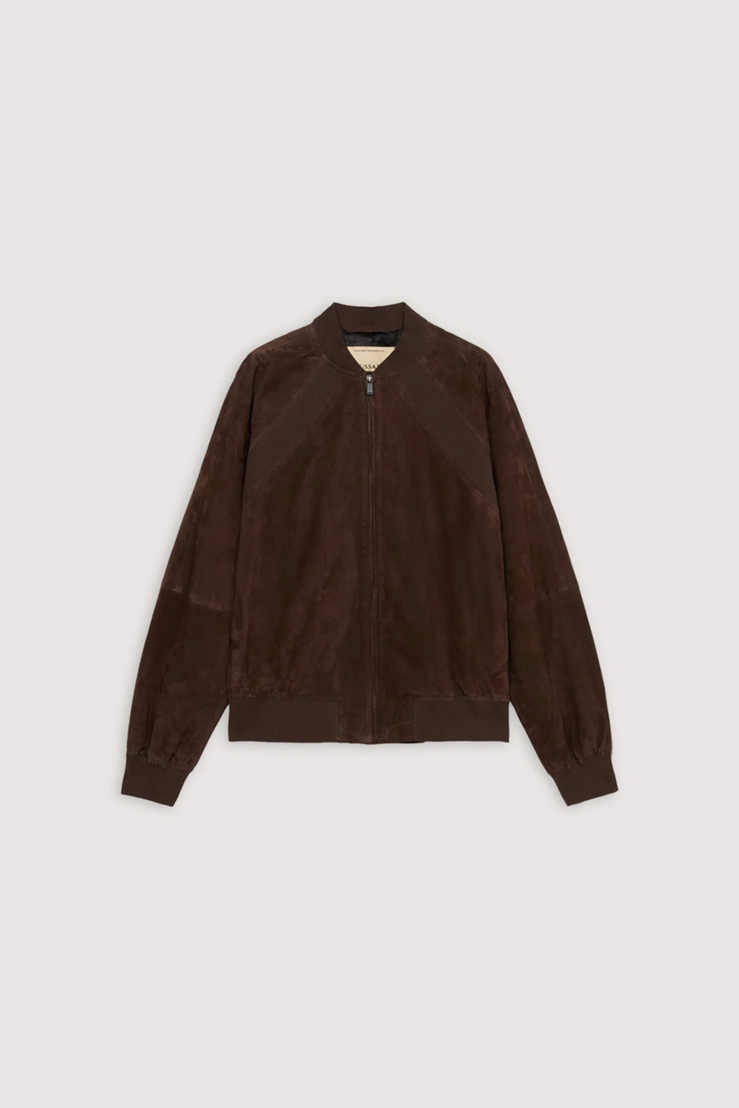 Suede bomber jacket with knit details - Image 5