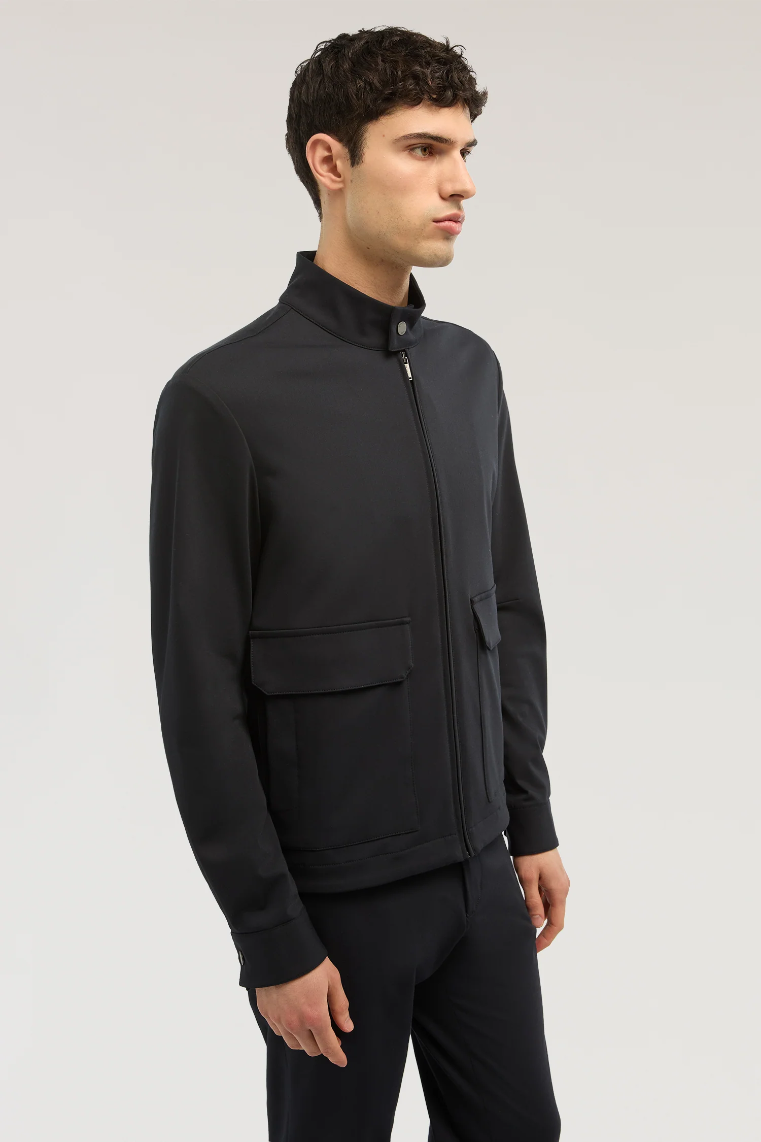 Tech viscose bomber jacket