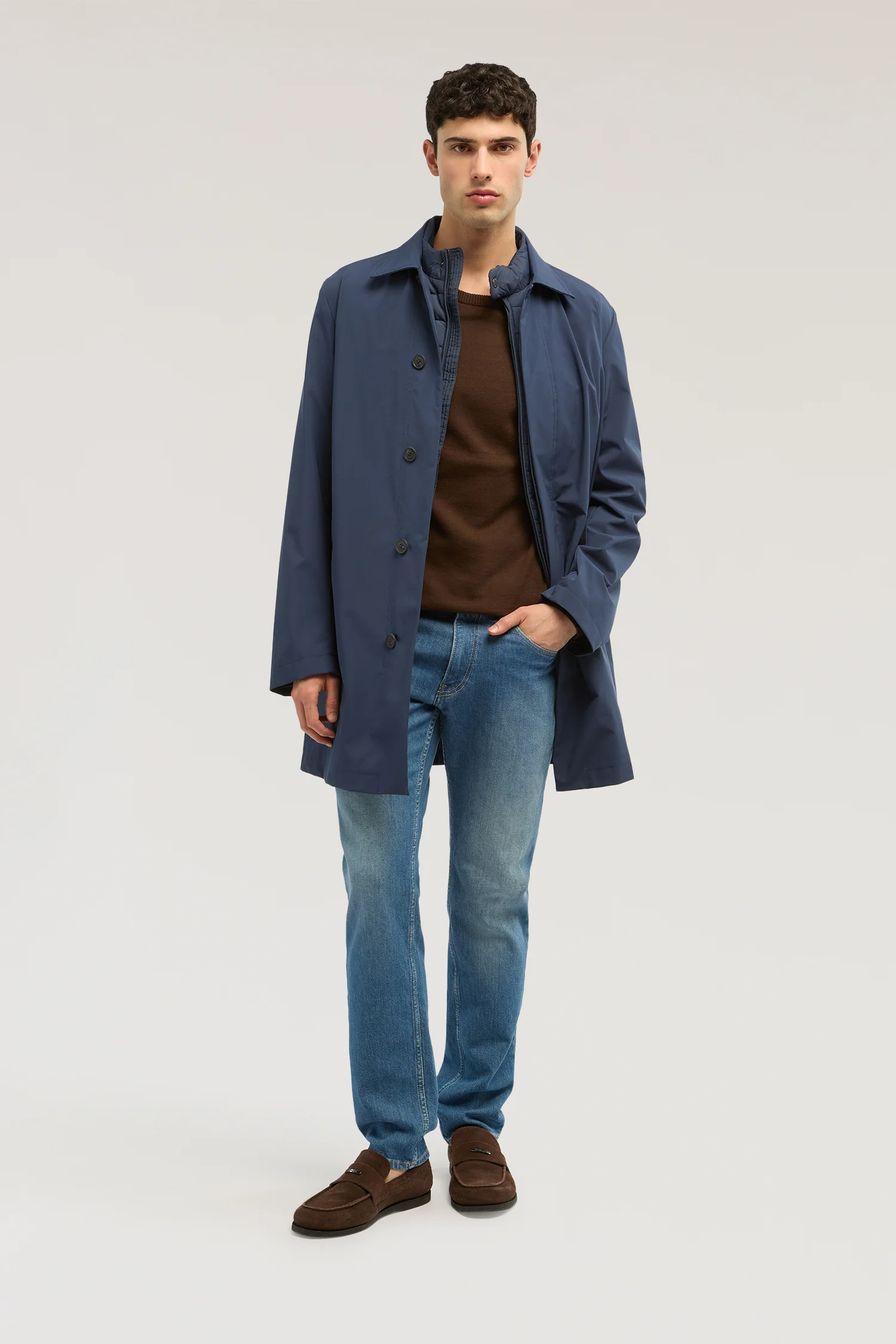 Technical car coat in water-repellent microfibre - Image 4