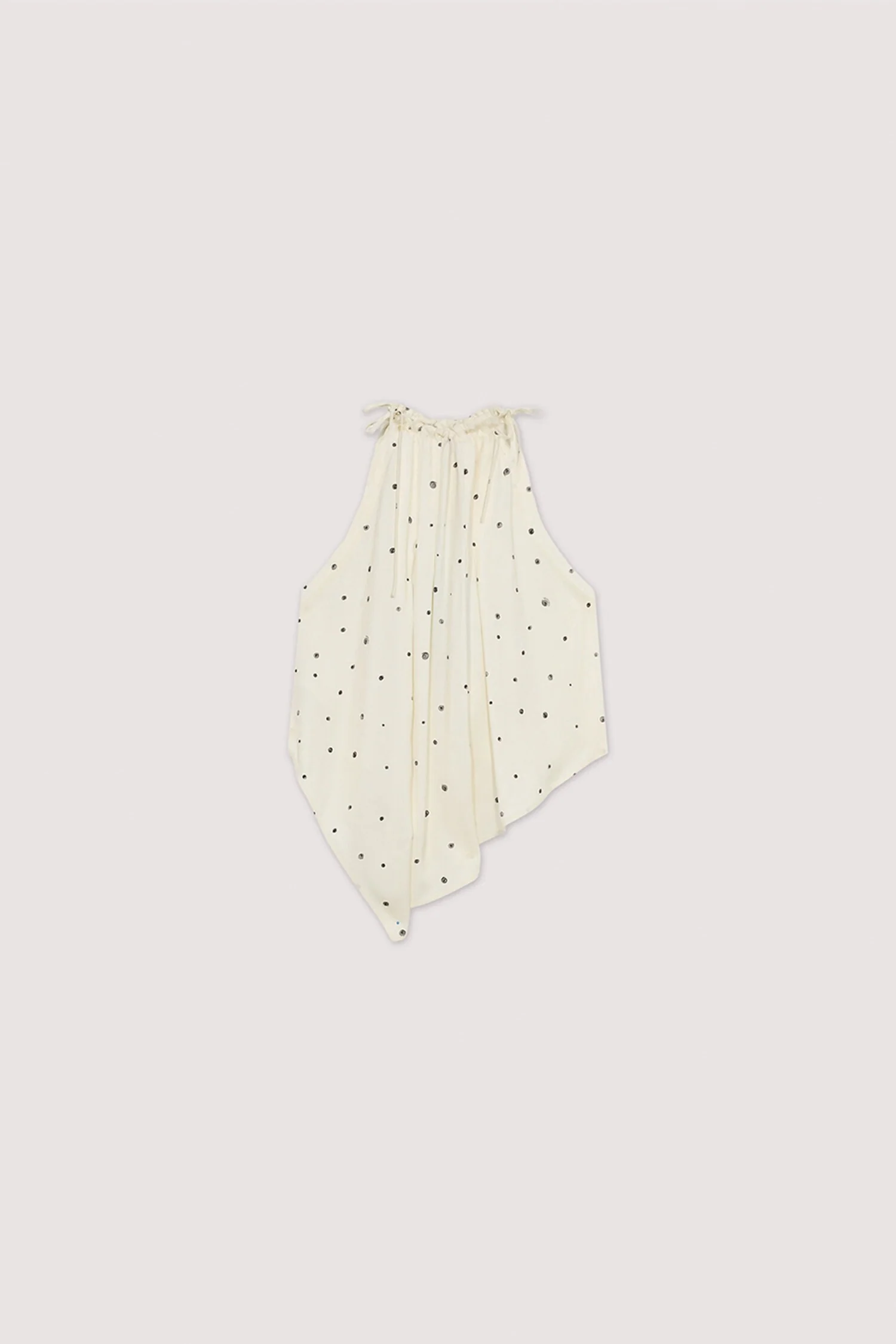 Top with laces printed Gentle Pois in viscose - Image 5