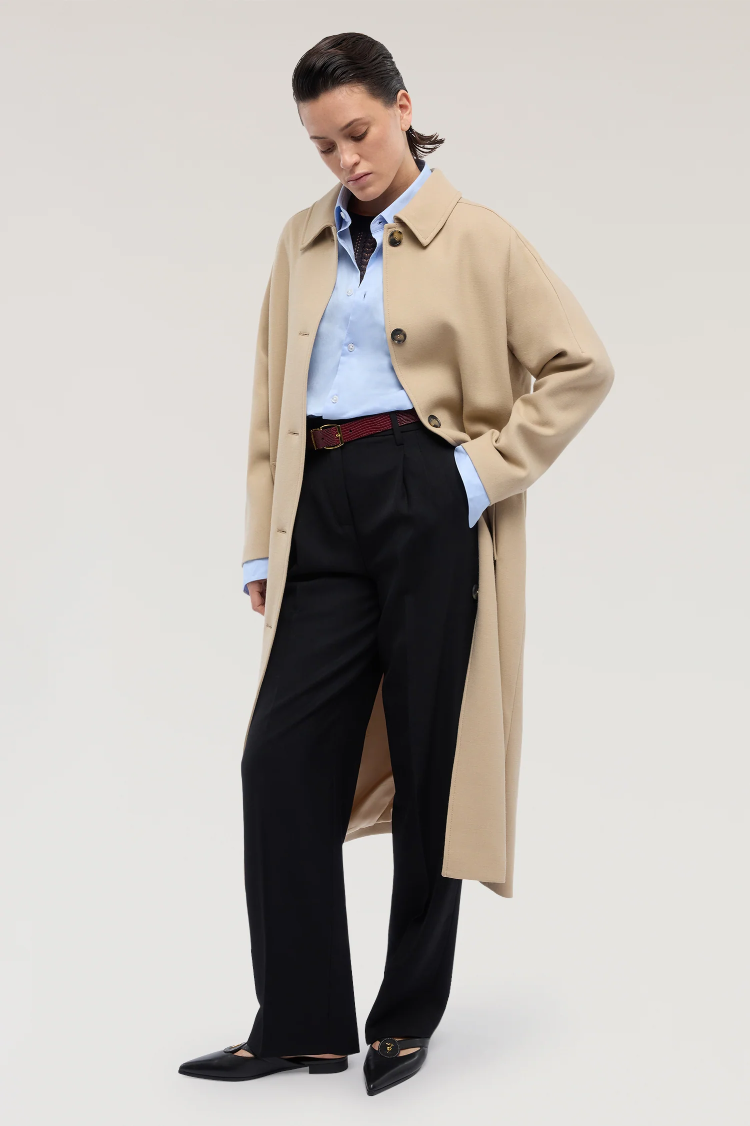 Trench in light wool - Image 4