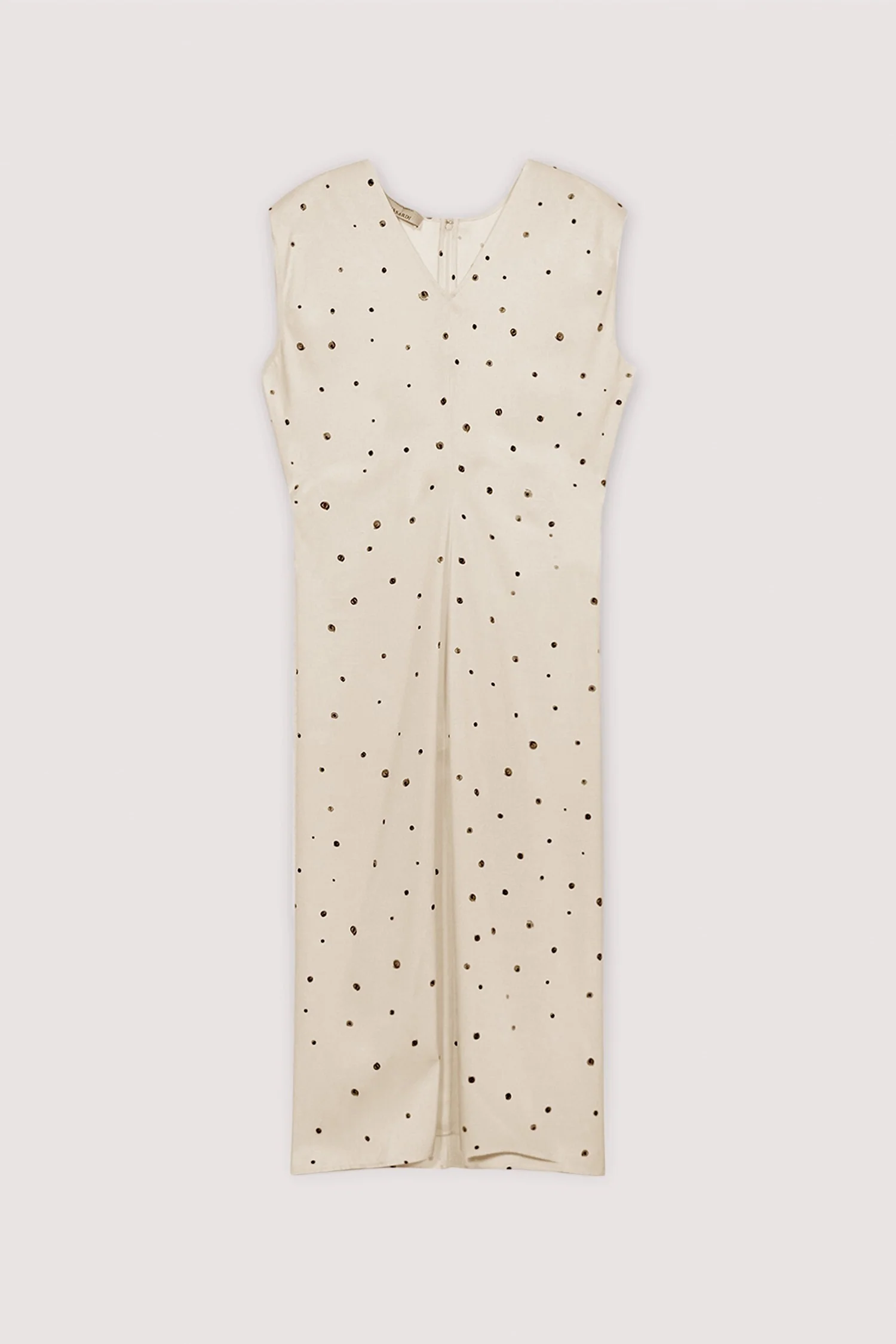 V-neck dress in viscose twill with polka dots, Gentleito model - Image 5