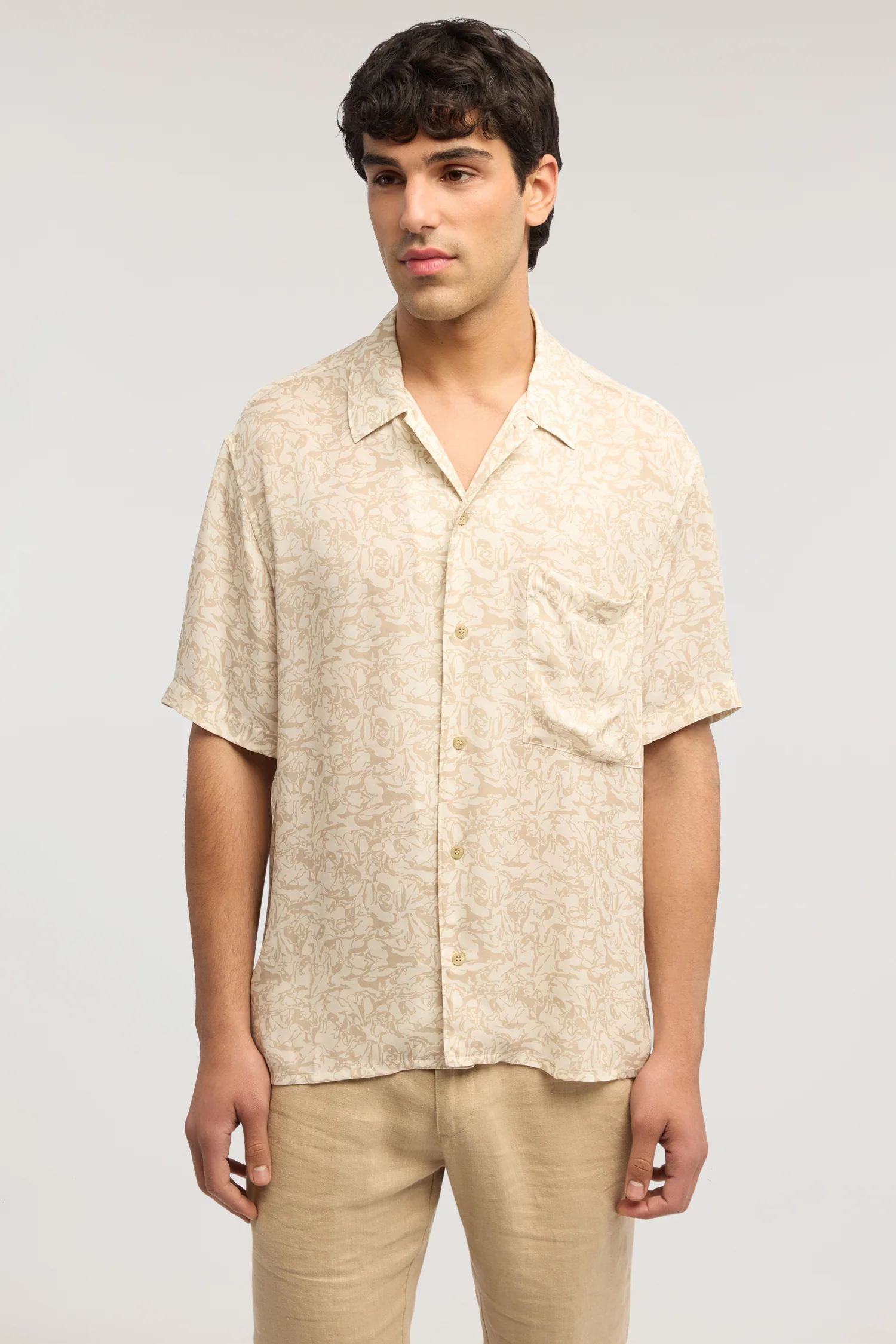 Viscose bowling shirt with print - Image 2