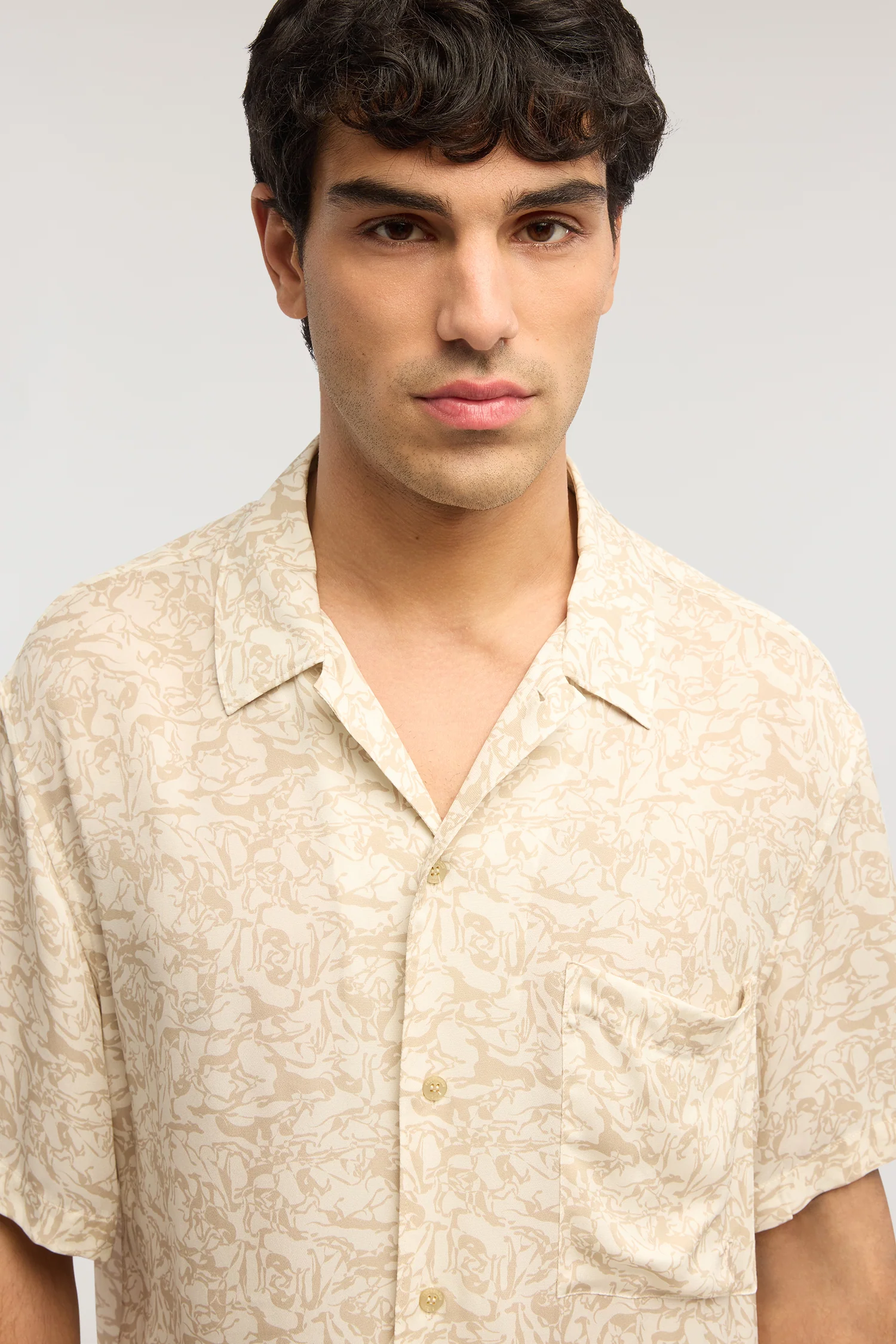 Viscose bowling shirt with print - Image 4