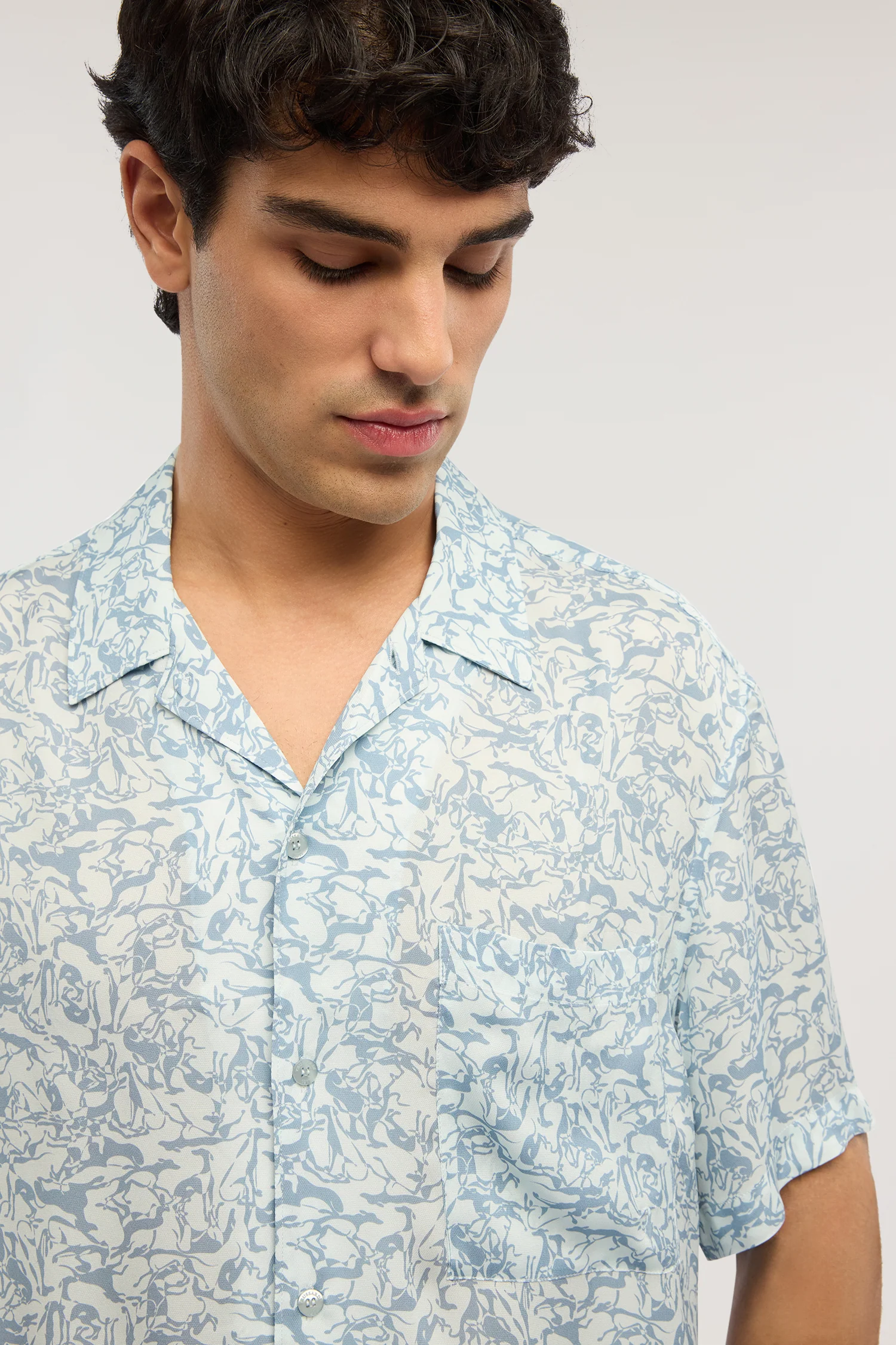 Viscose bowling shirt with print - Image 3