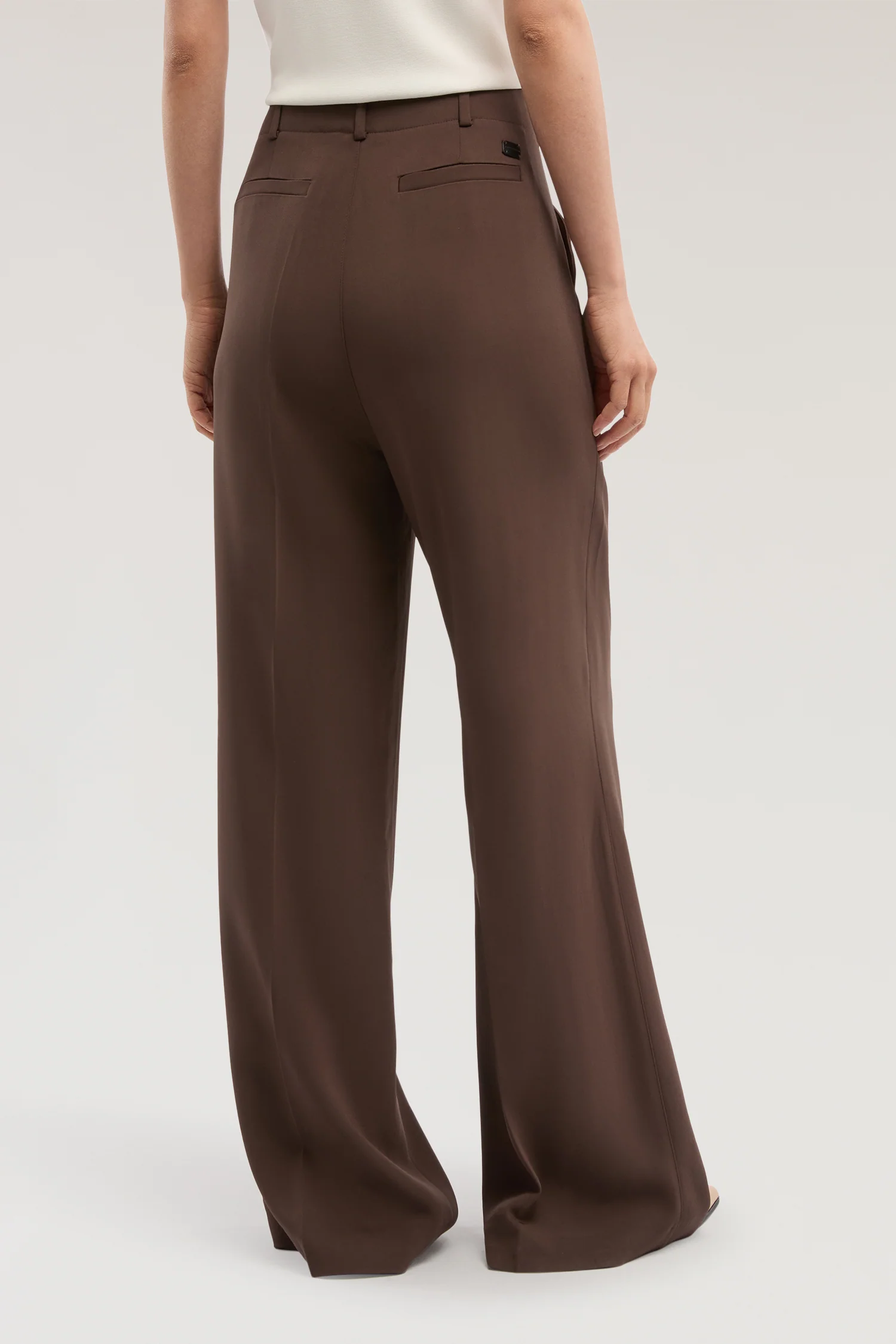 Wide-leg trousers in cady fabric - Image 3