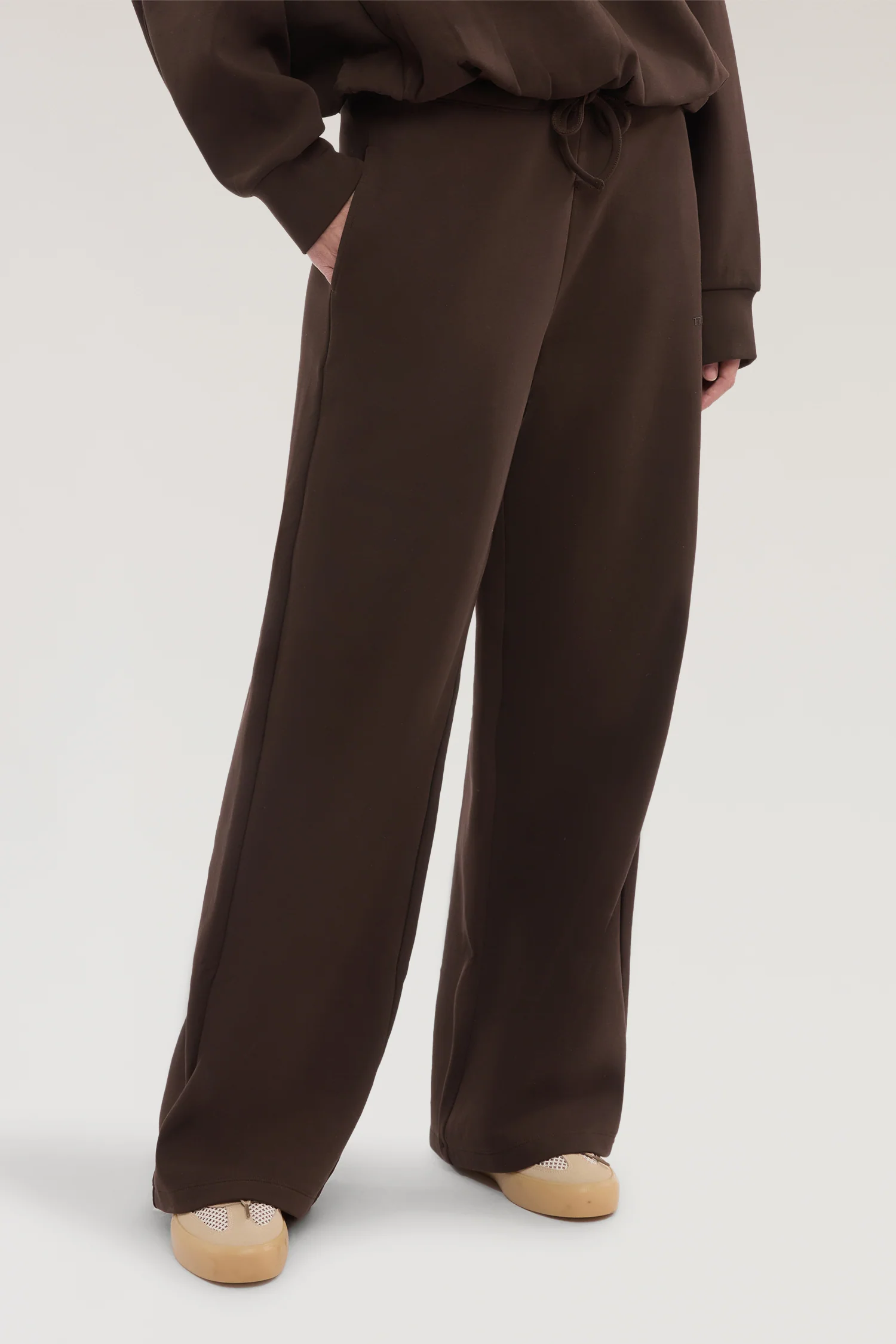 Wide-leg trousers in diagonal jersey