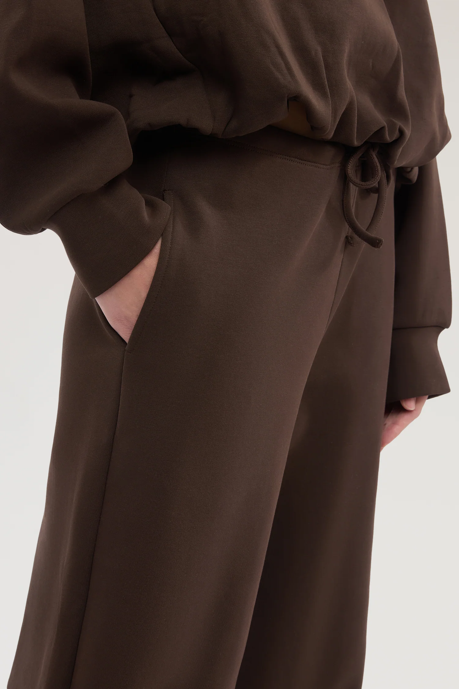 Wide-leg trousers in diagonal jersey - Image 3