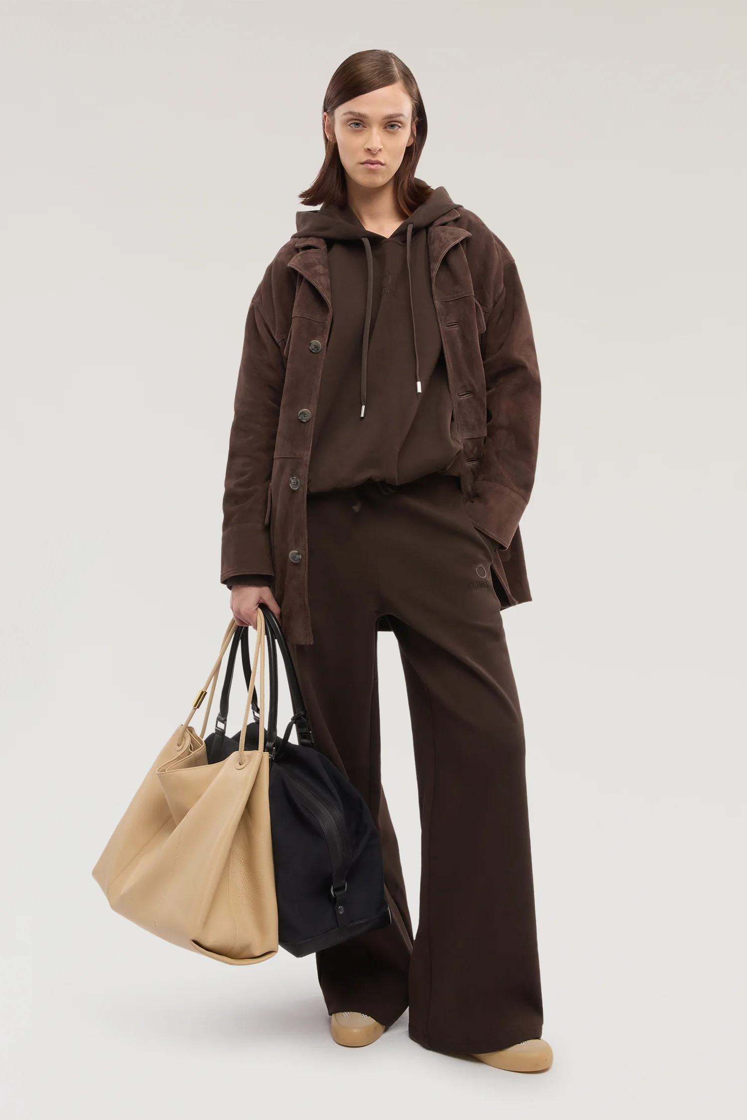 Wide-leg trousers in diagonal jersey - Image 4