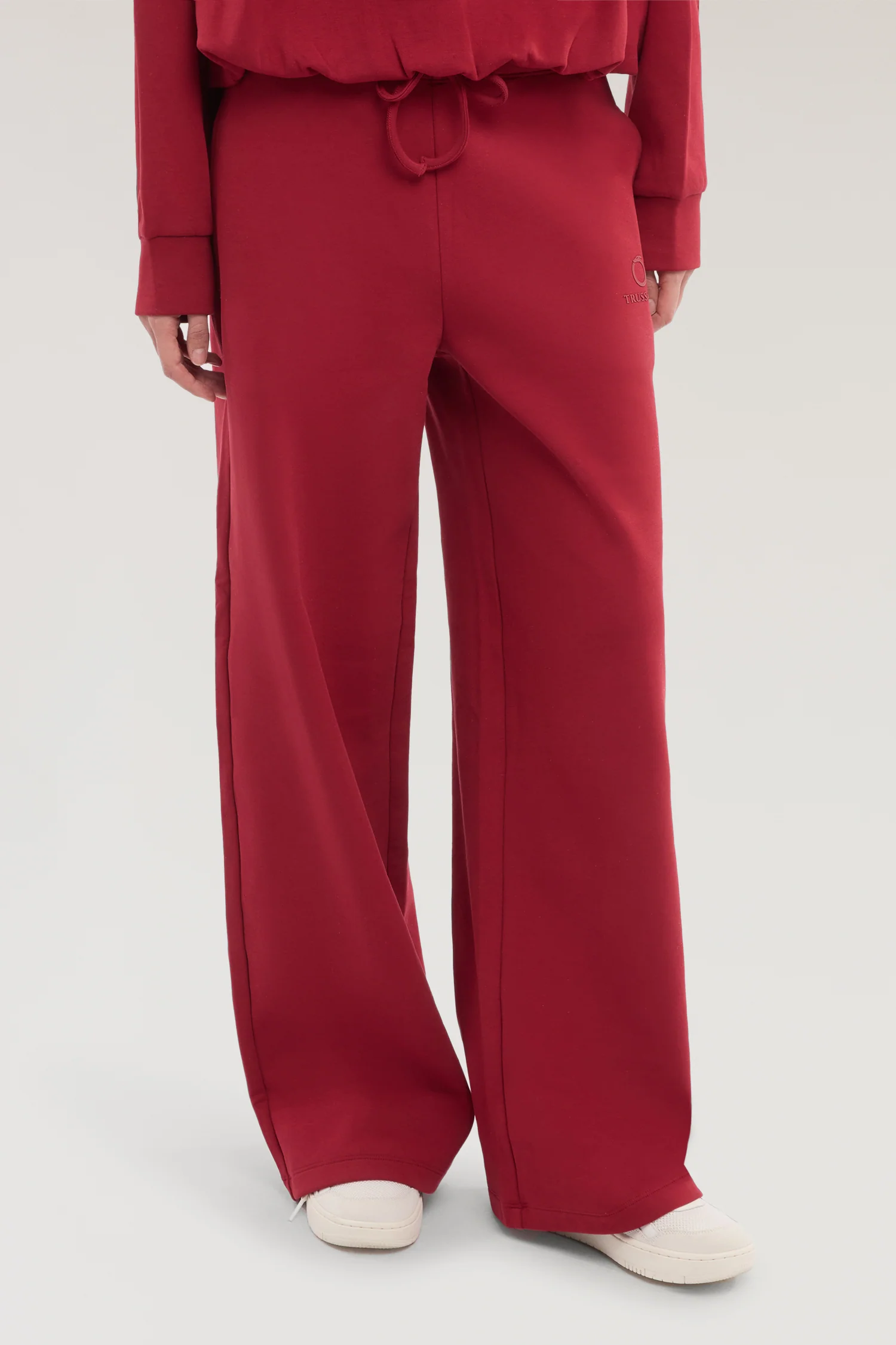Wide-leg trousers in diagonal jersey