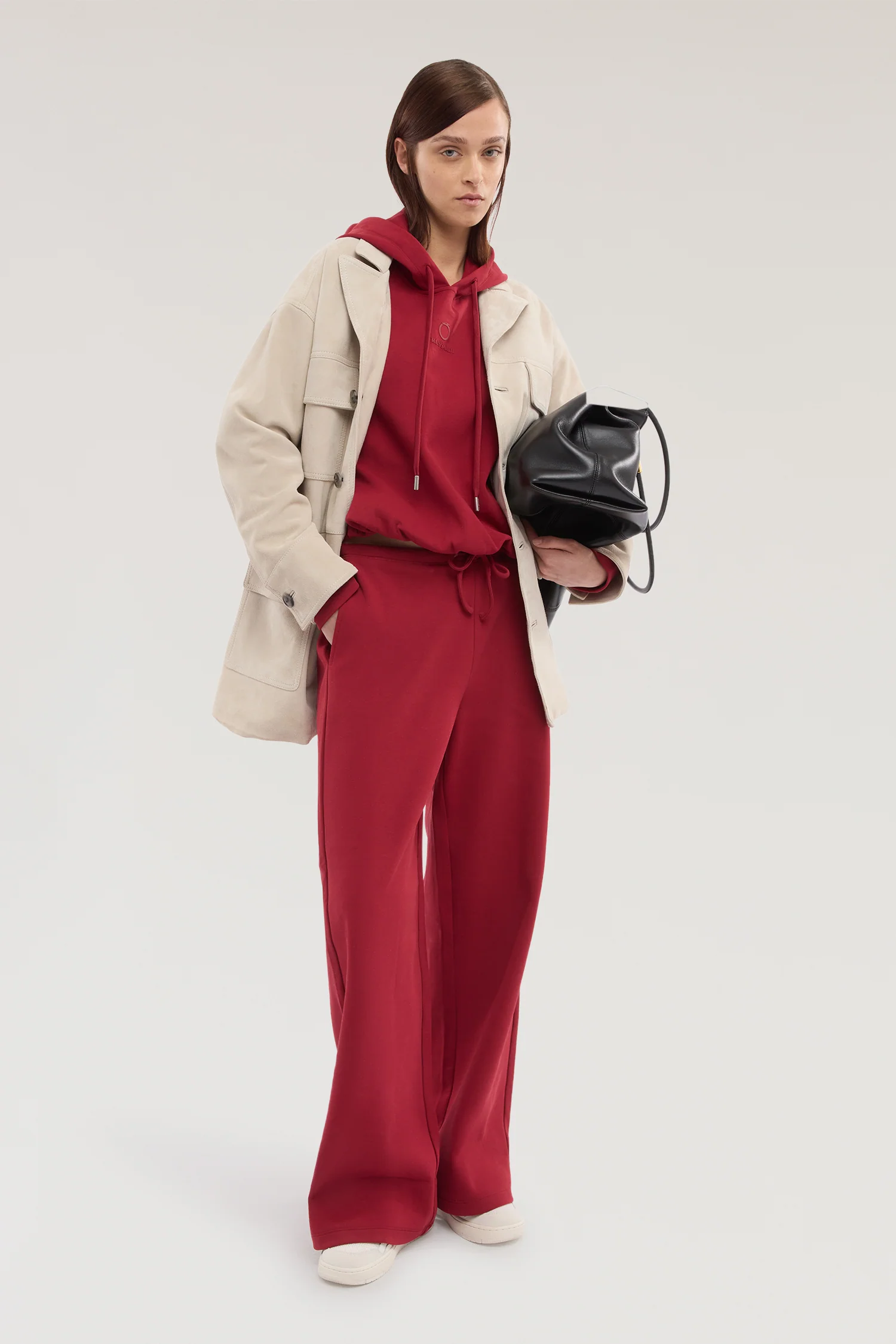 Wide-leg trousers in diagonal jersey - Image 4