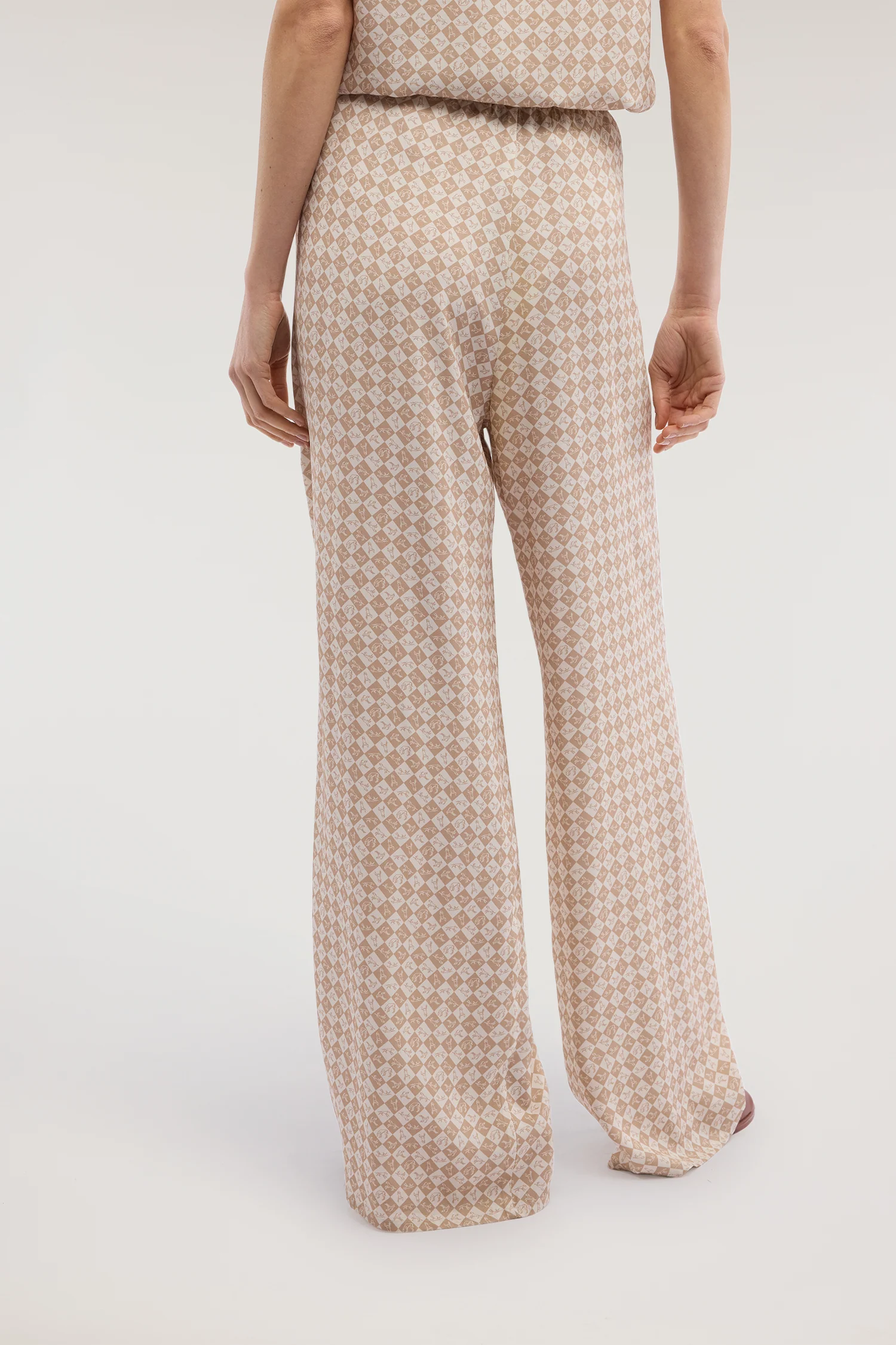 Wide-leg trousers with viscose twill print - Image 2