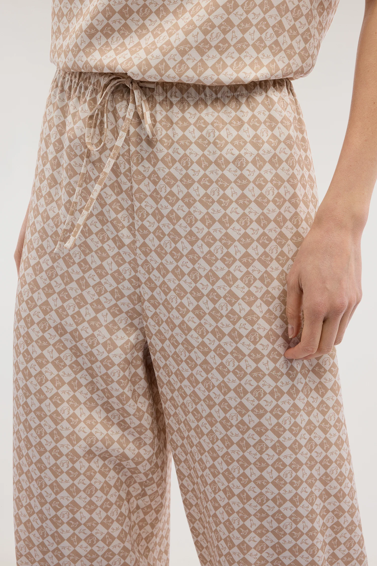 Wide-leg trousers with viscose twill print - Image 3