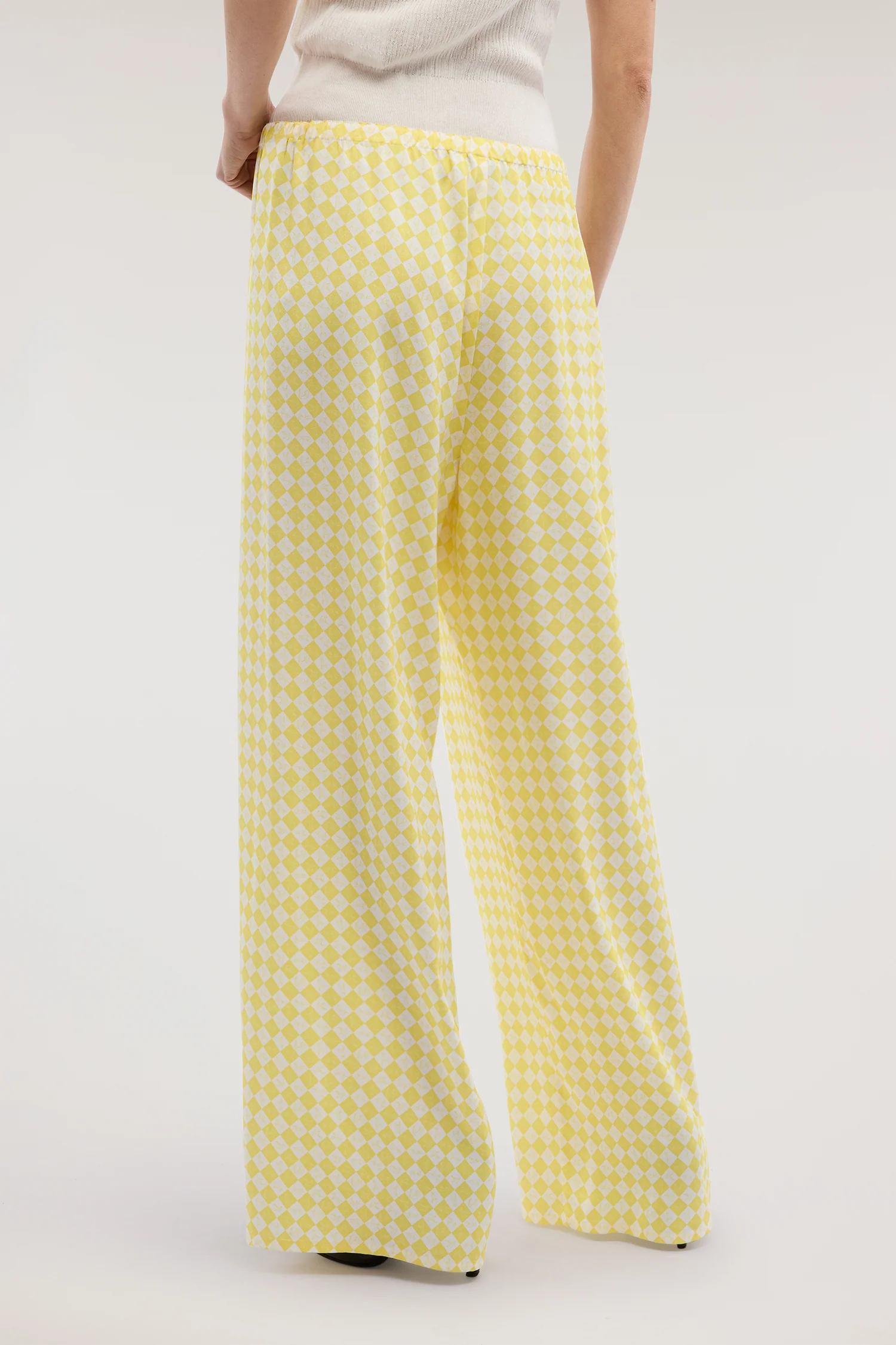 Wide-leg trousers with viscose twill print - Image 2