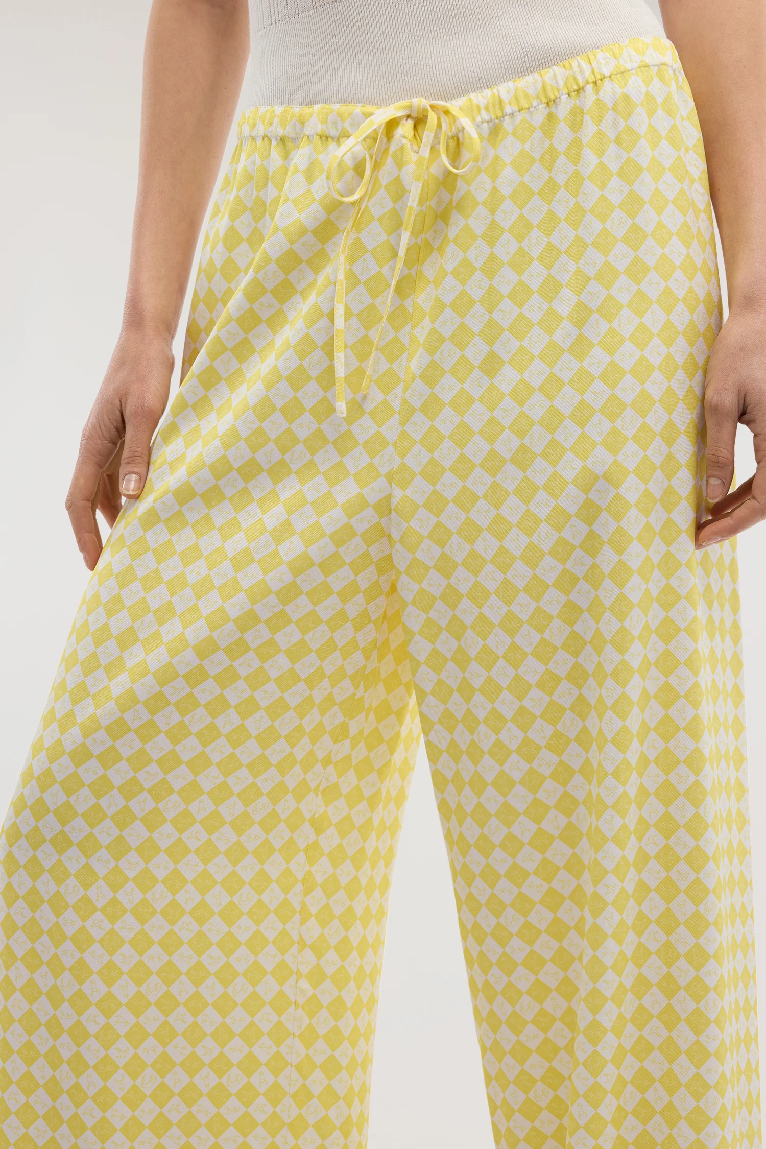 Wide-leg trousers with viscose twill print - Image 3