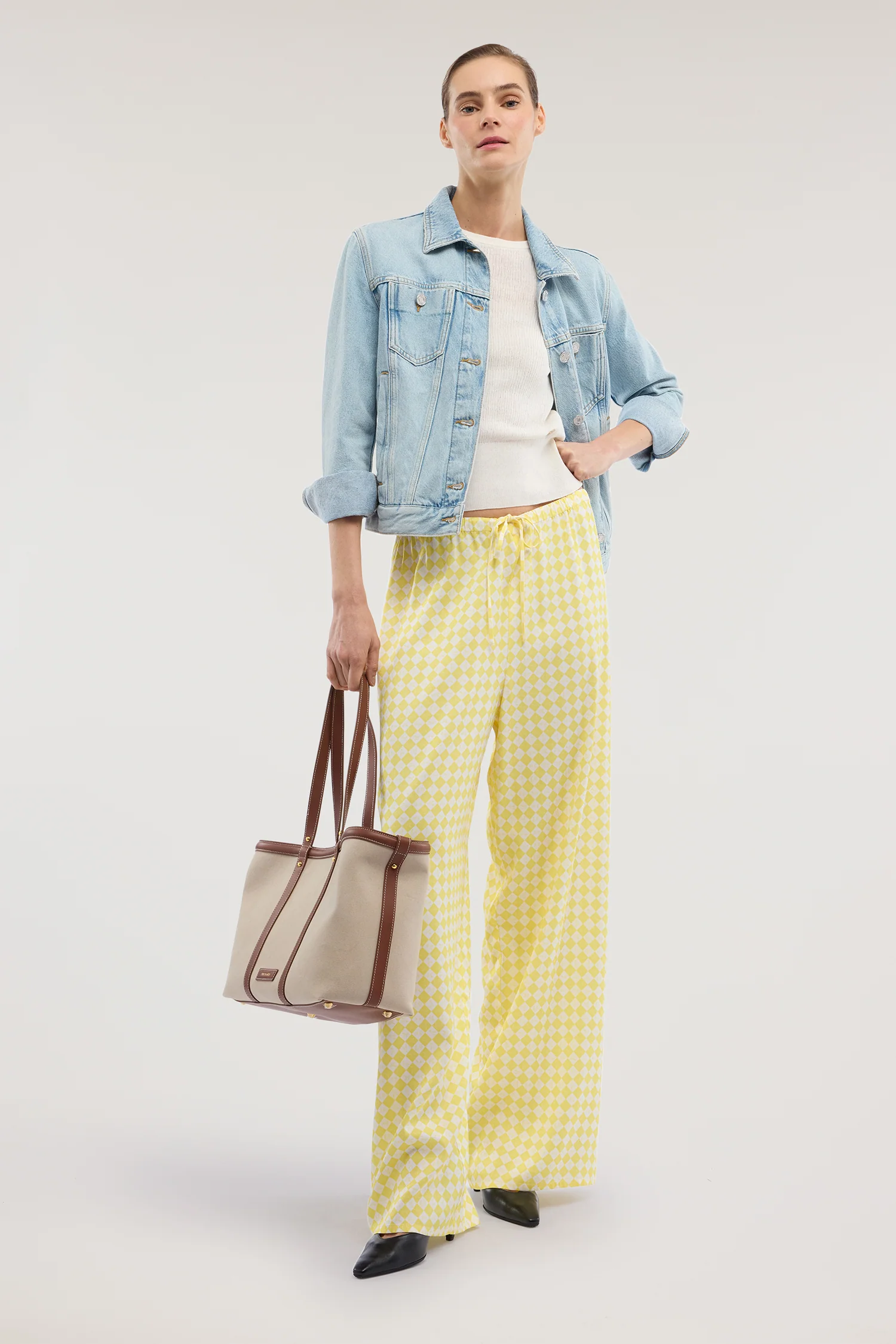Wide-leg trousers with viscose twill print - Image 4