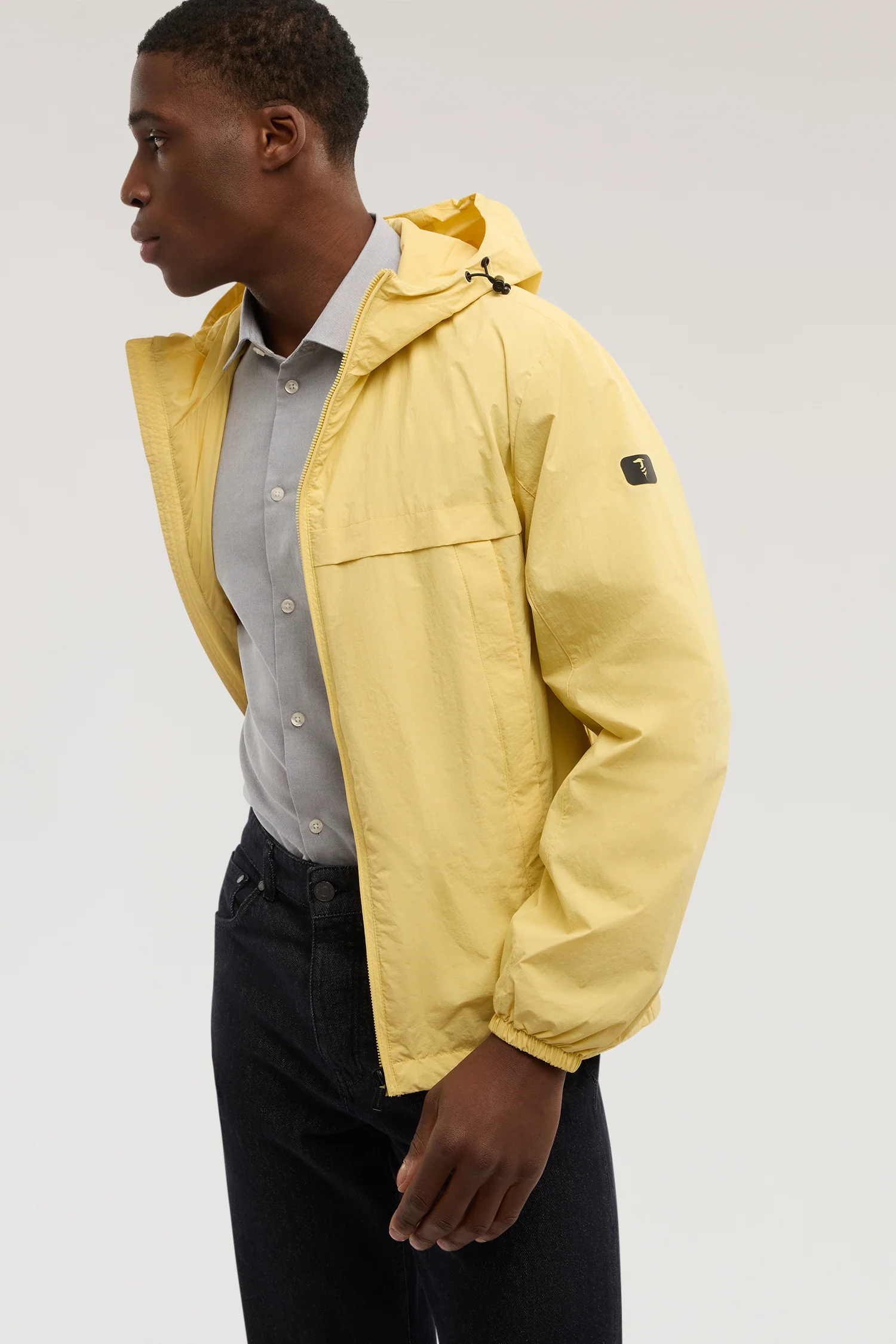 Windbreaker with hood in crinkle nylon - Image 4