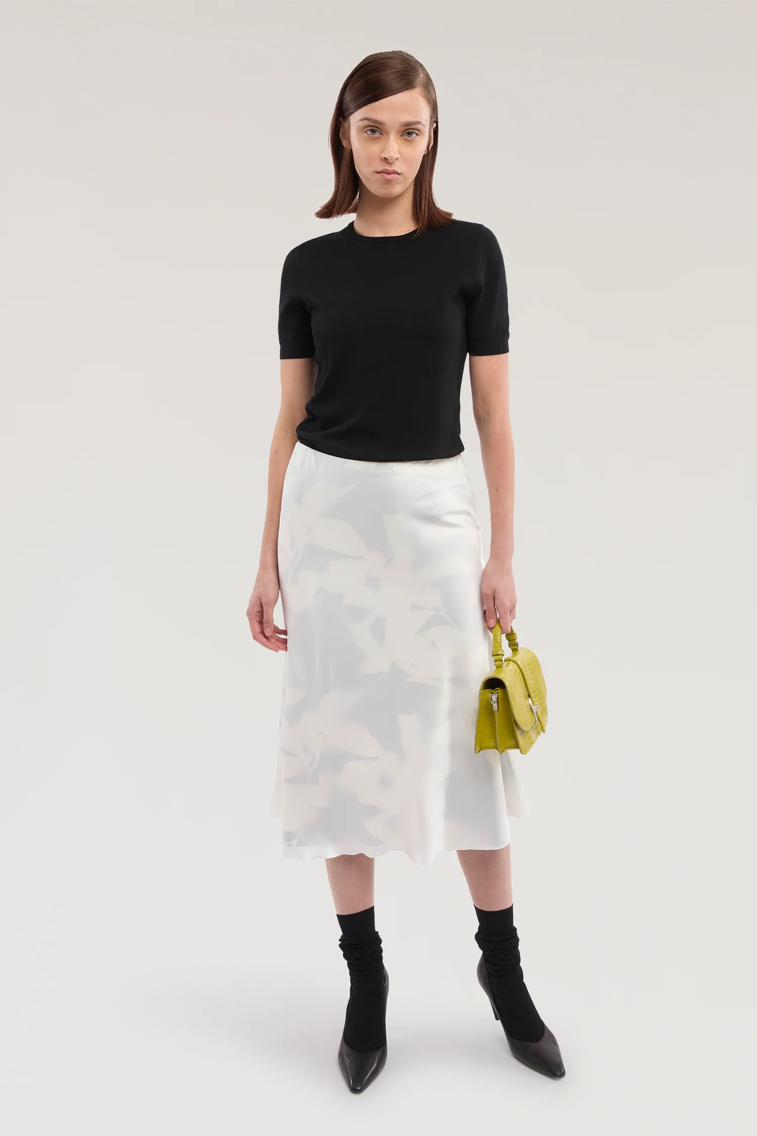 Women's midi double-fabric dress with print - Image 4
